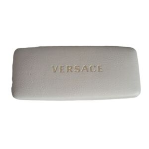 Versace Off White Leather Eyeglass Case